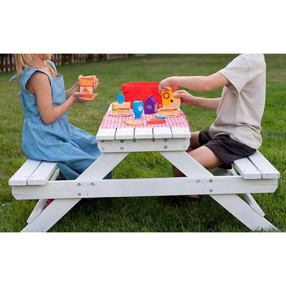 NEW FAT BRAIN TOYS pretendables picnic basket set in red - Picture 5 of 7